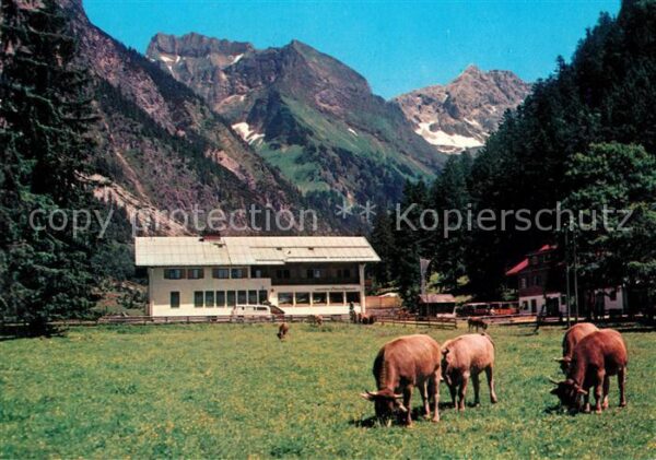Oytal bei Oberstdorf mit Oytalhaus Kühe