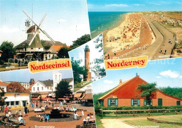 Norderney Nordseebad Mühle Nordstrand Brunnenplatz Fischerha