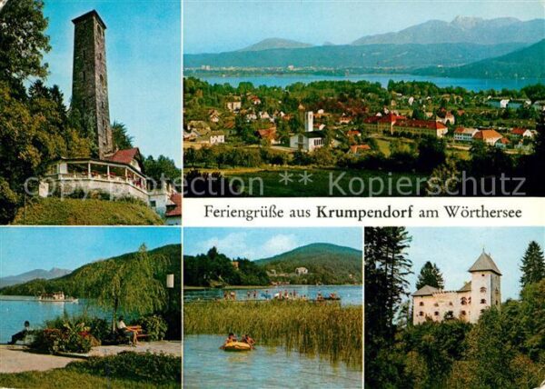 Krumpendorf Woerthersee Schrottenturm Panorama Strandpark