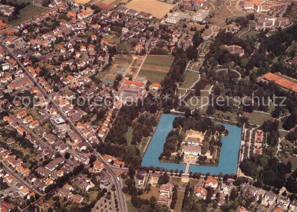Bad Pyrmont Fliegeraufnahme mit Schloß Brunswiek-Kl