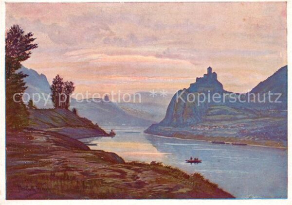 Aussig Tschechien Burg Schreckenstein im Elbtal Künstlerk