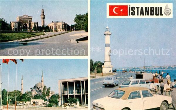 Istanbul Constantinopel Partie am Meer Leuchtturm Angler Mosche