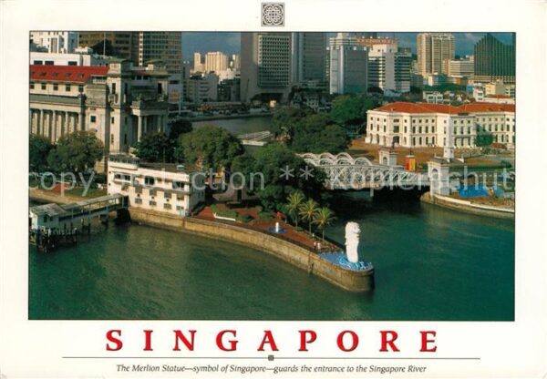 Singapore Fliegeraufnahme River Merlion Statue