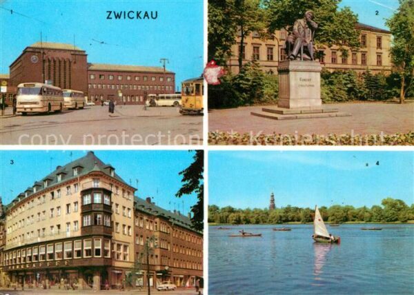 Zwickau Sachsen Hauptbahnhof Robert Schumann Denkmal Ri