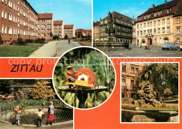 Zittau Herkulesbrunnen Augus Bebel Plaz Schlei