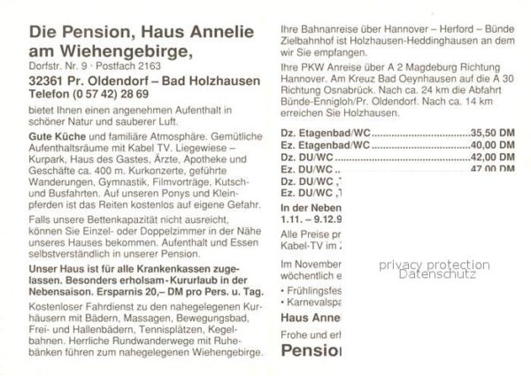 Bad Holzhausen Luebbecke Pension Haus Annelie – Bild 2