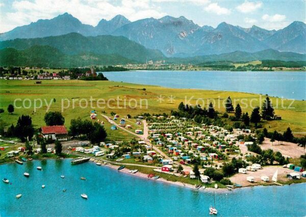 Brunnen Schwangau Ferienplatz Forggensee Fliegeraufnahme