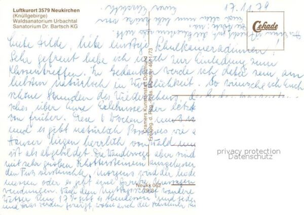 Neukirchen Knuellgebirge Waldsanatorium Urbachtal Sanatorium Dr. – Bild 2