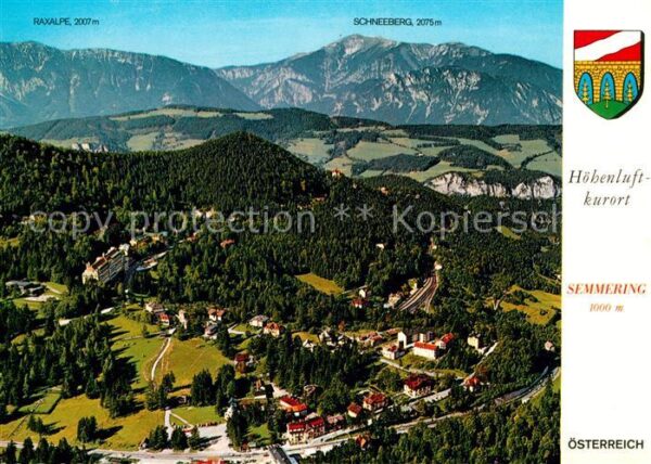 Semmering Niederoesterreich Fliegeraufnahme Raxalpe Schneeberg