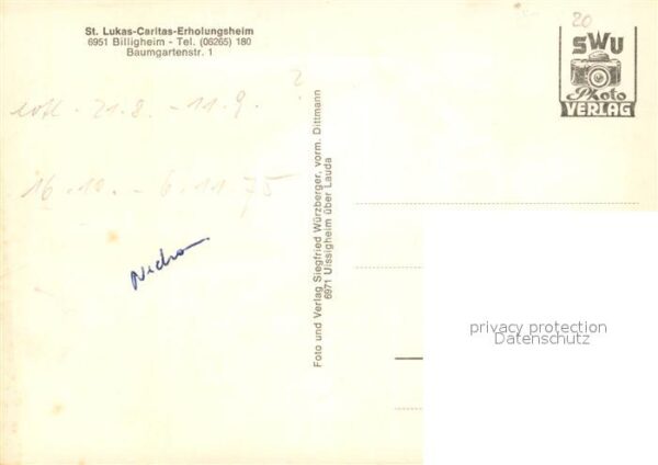 Billigheim Baden St. Lukas-Caritas-Erholungsheim – Bild 2