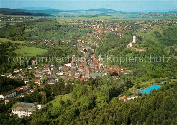 Stromberg Hunsrueck Fliegeraufnahme Stromburg Höhenfreibad