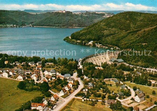 Hemfurth-Edersee Fliegeraufnahme Sperrmauer