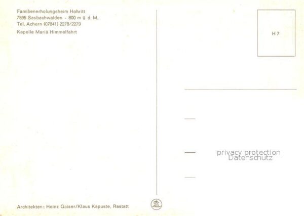Sasbachwalden Familienerholungsheim Hohritt Kapelle M – Bild 2