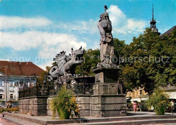 Klagenfurt Woerthersee Lindwurmbrunnen Neue Platz