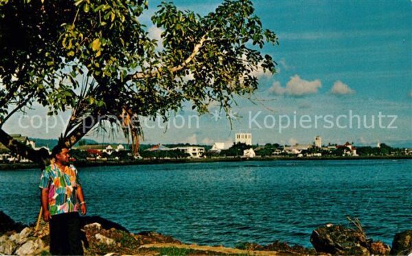 Apia Panorama Harbor and waterfront