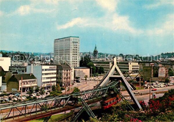 Elberfeld Wuppertal Schwebebahn und Glanzstoff Hochhaus