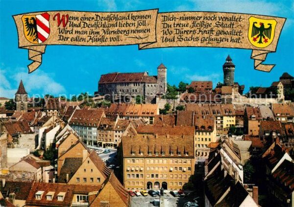 Nuernberg Altstadt Kaiserburg Gedicht Wappen