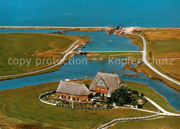 Hallig Hooge Kirchwarft Fliegeraufnahme