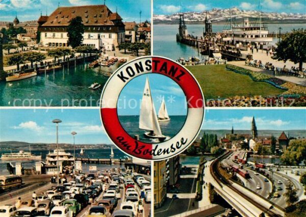 Konstanz Bodensee Hafen Autofähre Segeln Rettungsring