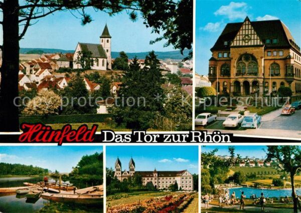 Huenfeld Tor zur Rhön Ortsmotiv mit Kirche Ratha
