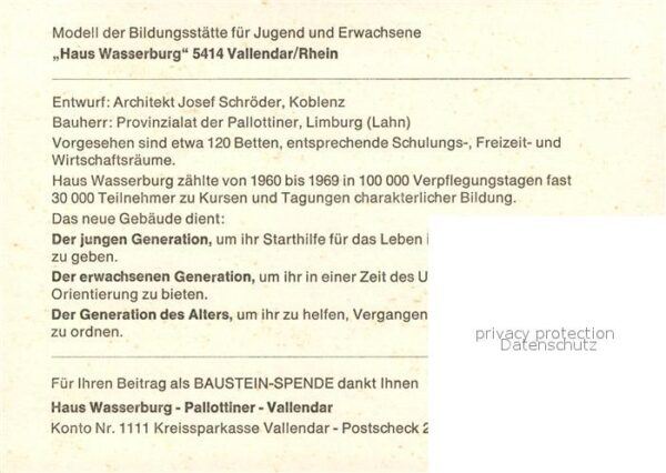 Vallendar Haus Wasserburg Modell der Bildungsstät – Bild 2
