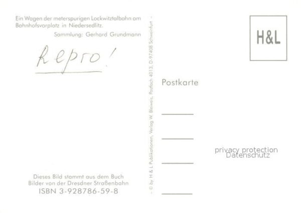 Niedersedlitz Bahnhofsvorplatz Strassenbahn Repro – Bild 2