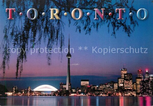 Toronto Canada Downtown glittering at night Reflection