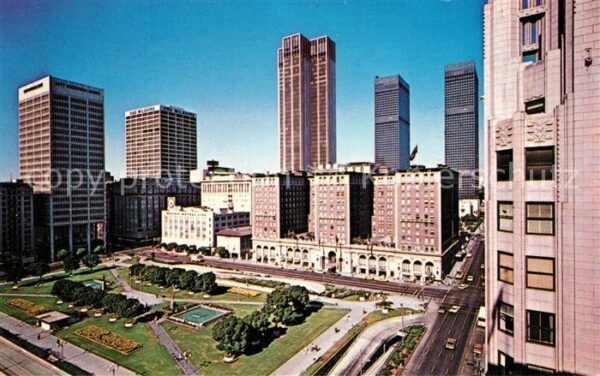 Los Angeles California Skyline Pershing Square Biltmore Hotel