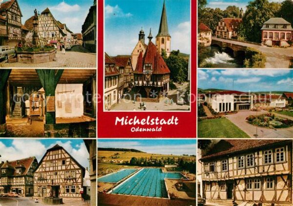 Michelstadt Marktplatz Fachwerkhäuser Parkanlagen