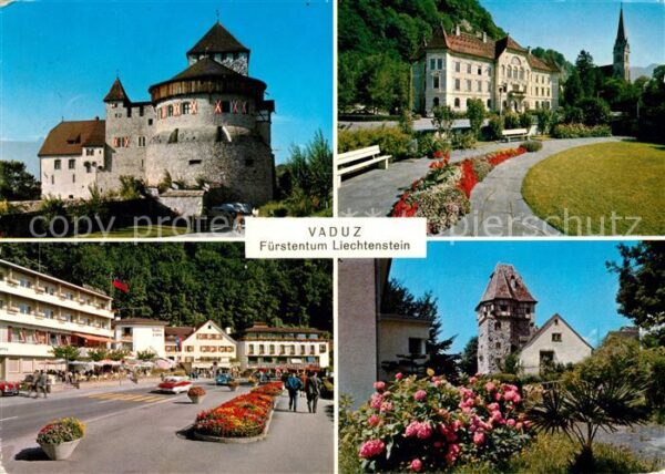 Vaduz Burg Stadtturm Stadtansichten