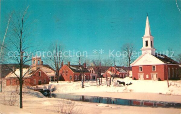 Norwich Vermont Village scene in winter