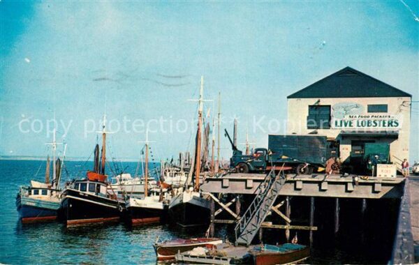 Cape Cod Mass. Fishing Boats at Provincetown Town Whar