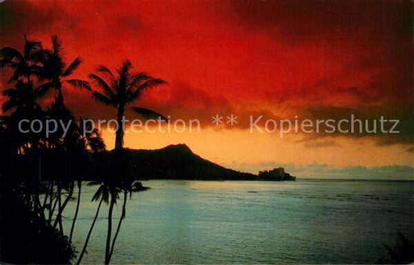 Waikiki Dramatic sky silhouettes legendary Diam