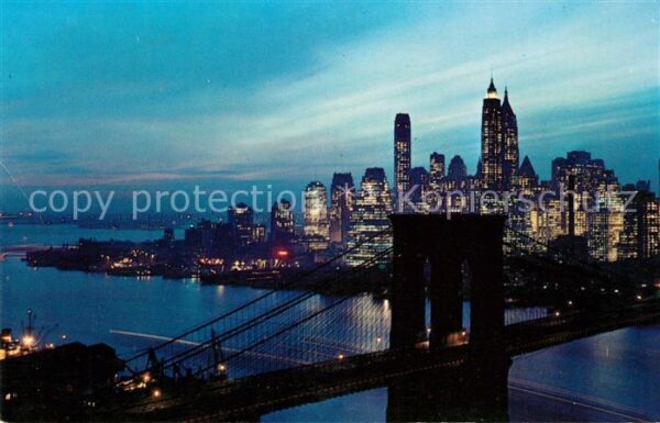 New York City Nightfall in Lower Manhattan Brooklyn B