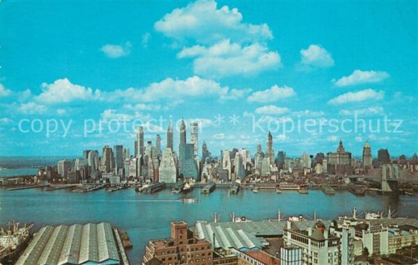 New York City Lower Manhattan Skyline seen from Brook