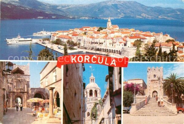 Korcula Panorama Altstadt Meerblick Ortsmotive