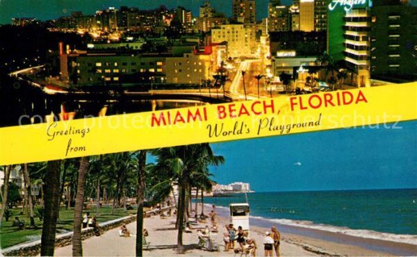 Miami Beach Lake Pancoast at night Lummus Park Beac