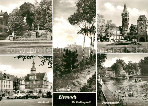 Eisenach Thueringen Nikolaitor Rathaus Bachdenkmal