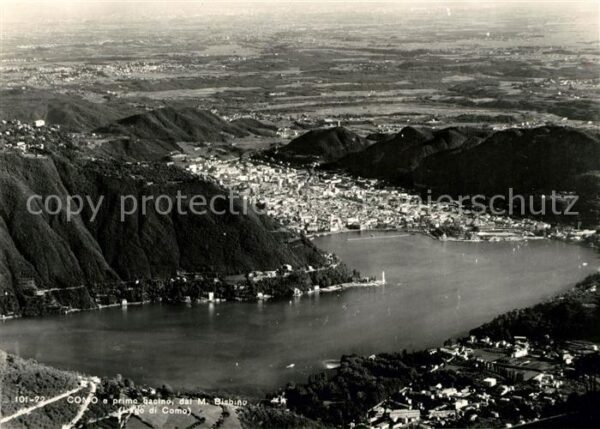 Como Lago di Como e primo bacino dal Monte Bisbino