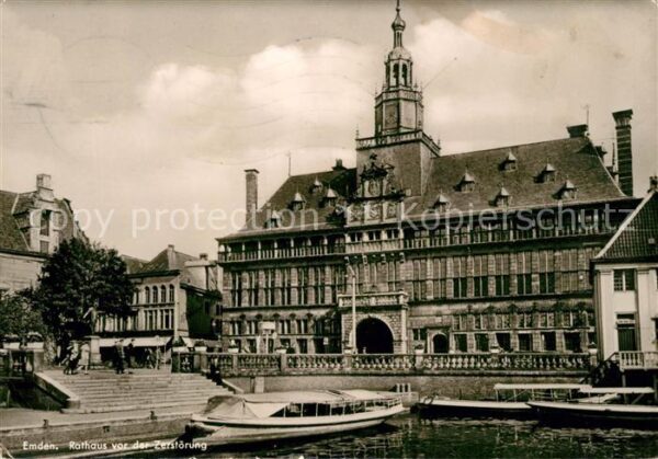 Emden Ostfriesland Rathaus vor der Zerstörung Repro