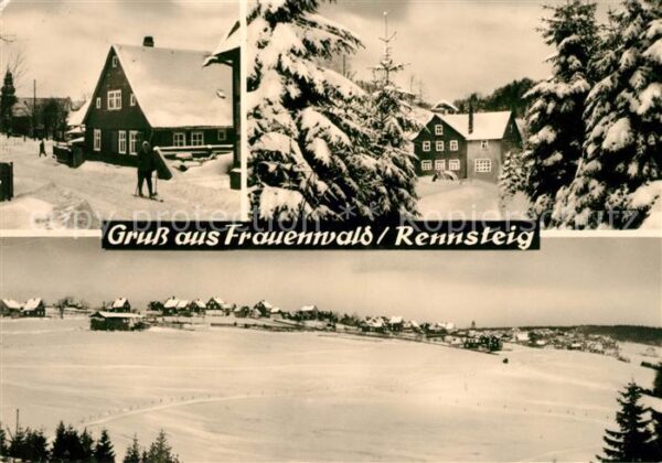 Frauenwald Thueringen Teilansichten Winterpanorama Traubach M