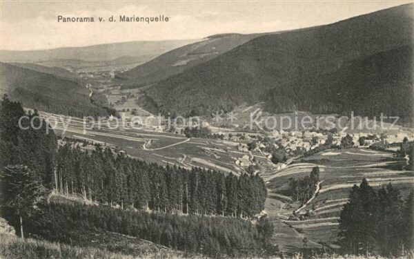 Ilmenau Thueringen Landschaftspanorama Blick von der Marie