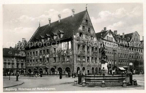 Augsburg Weberhaus Historisches Gebäude Merkurbr
