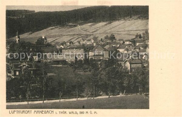 Manebach Teilansicht Luftkurort mit Hoten Pensio