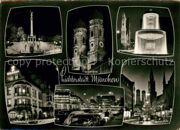 Muenchen Lichterstadt Friedensengel Hofbräuhaus