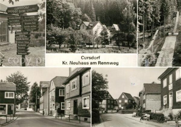 Cursdorf Wegweiser Gaststätte Talmühle Skisprung