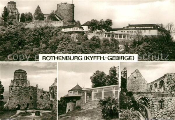 Rothenburg Kyffhaeuser Burgruine mit Bismarckturm Berggaststät