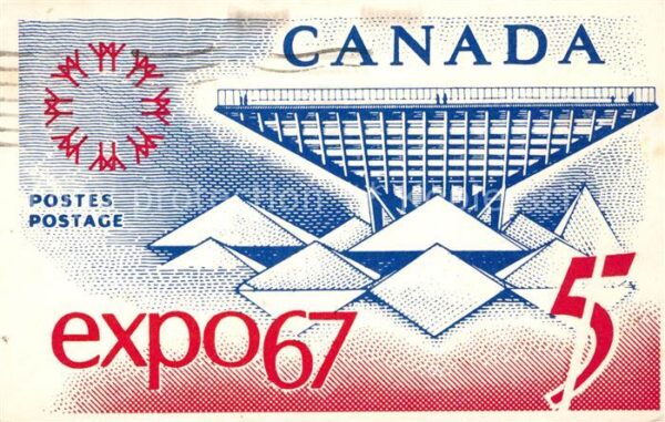Exposition Universelle Internationale Mo Commemorative Stamp Canadian Pavilion