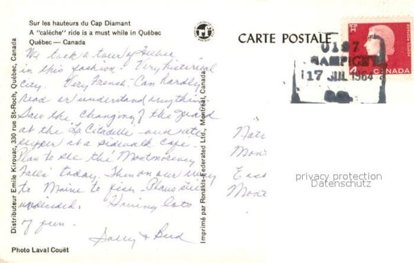 Pferdekutschen Caleche Cap Diamant Quebec Canada – Bild 2