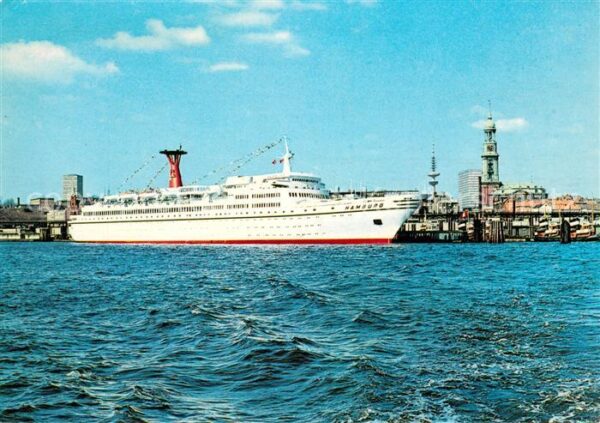 Schiffe Ships Navires TS Hamburg Hafen Michaeliskirche Fernse